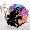 1pc Witch Cat Automatic Open/close Umbrella, 8-Rib sturdy structure, Portable Travel Umbrella, Parties, Everyday Use, Outdoor Accessory, Art