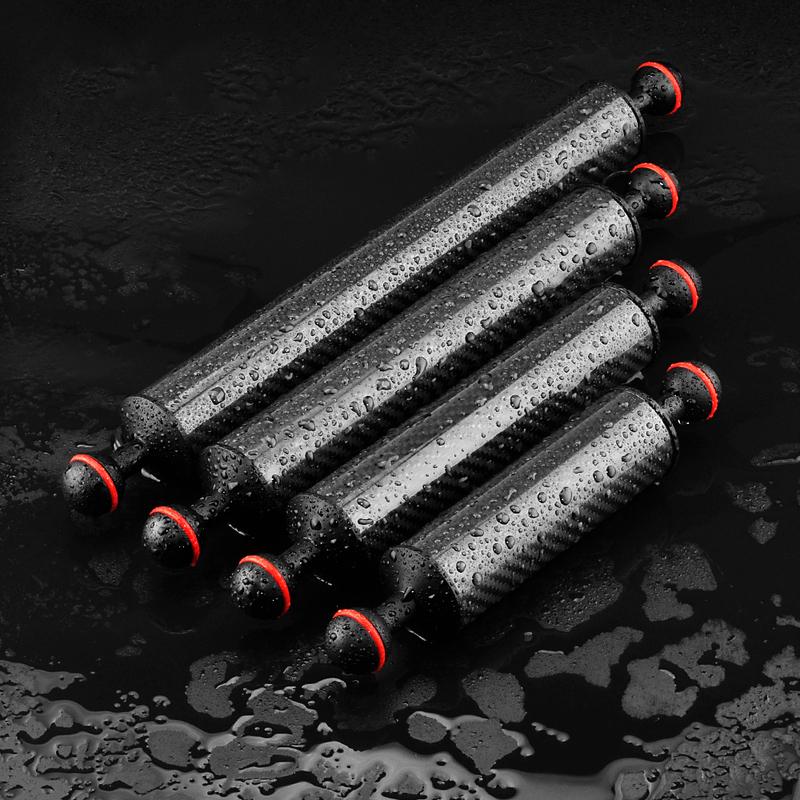 2 x D40mm Carbon Fiber Underwater Float Arm for Diving Tray Housing Video Light/Strobe Buoyancy Floating Ball Mounting (2 PCS)