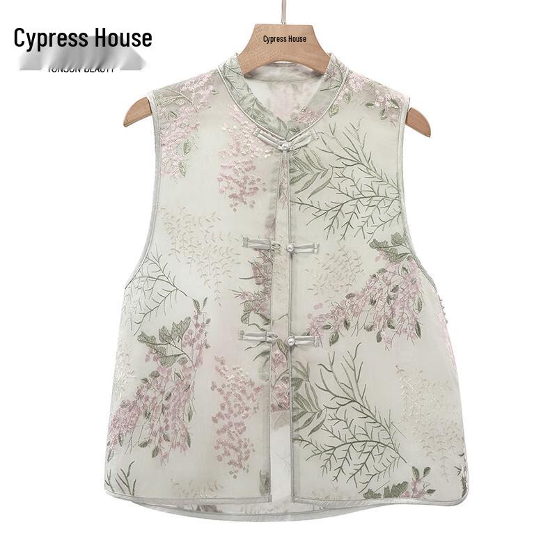 

Новый женский вышитый жилет в китайском стиле со стойкой M