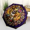 Bulldog Heritage Symbols pattern umbrella, portable and foldable design, 8 ribs, a casual accessory for Halloween, Christmas, and birthday gifts.