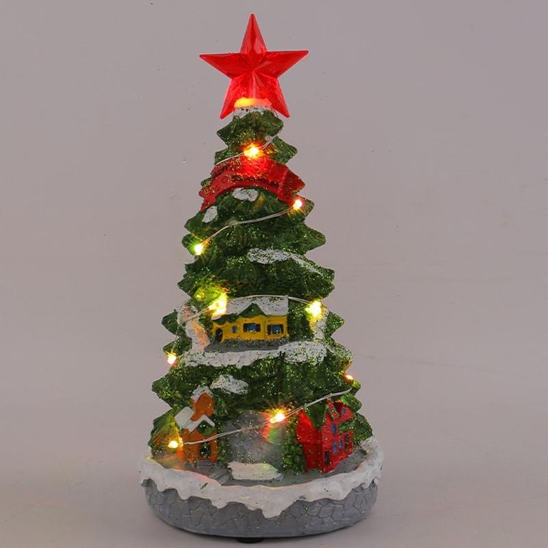 Musical Christmas Tree Tabletop Ornament Christmas Decorations Holiday Music Box Ornament for Home Tabletop Decoration