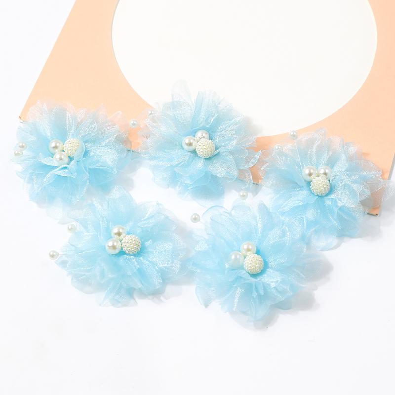 5Pcs Artificial Flowers Heads Chiffon Yarn Fake Flowers For Home Decor Marriage Wedding Decoration Craft Garland Gift Accessory