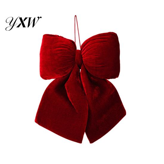 Festliche Samtschleife Weihnachtsdekoration Mehrgrößen-Design Stoff Klassische Farbe Handgemacht 3D-Form Schleifenknoten Dekoration Geschenkverpackung