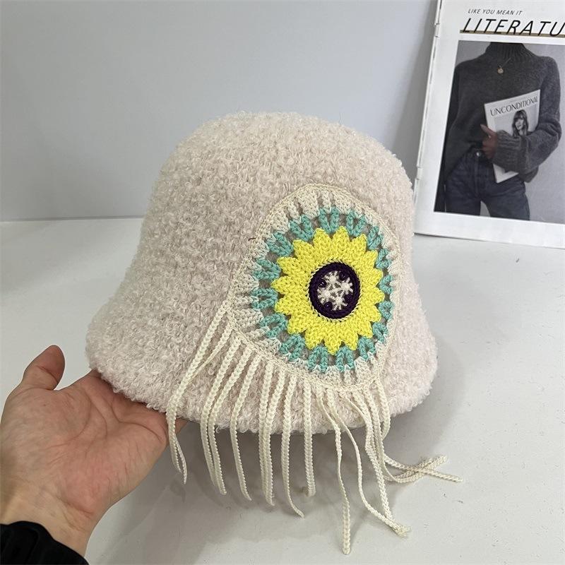 

Нишевая жаккардовая плюшевая панама с защитой ушей, новая осенне-зимняя, темпераментная, панама для большого обхвата головы M（56-58cm） бежевый