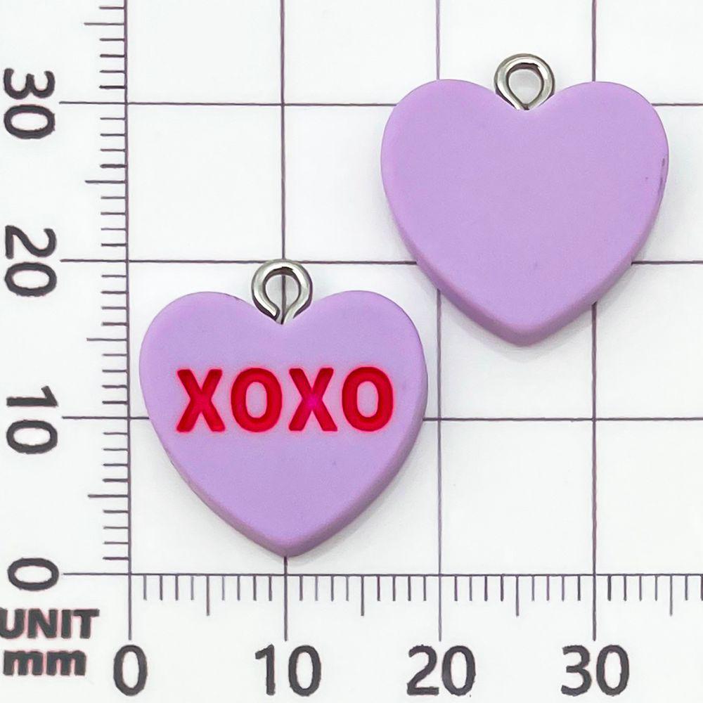 12 Color Resin Heart XOXO Letter Charms for DIY Jewelry