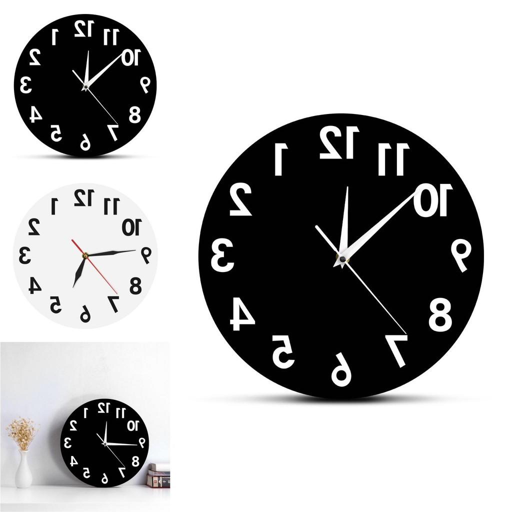 Horloge murale anti-acrylique inversée avec affichage LED pour la décoration du salon