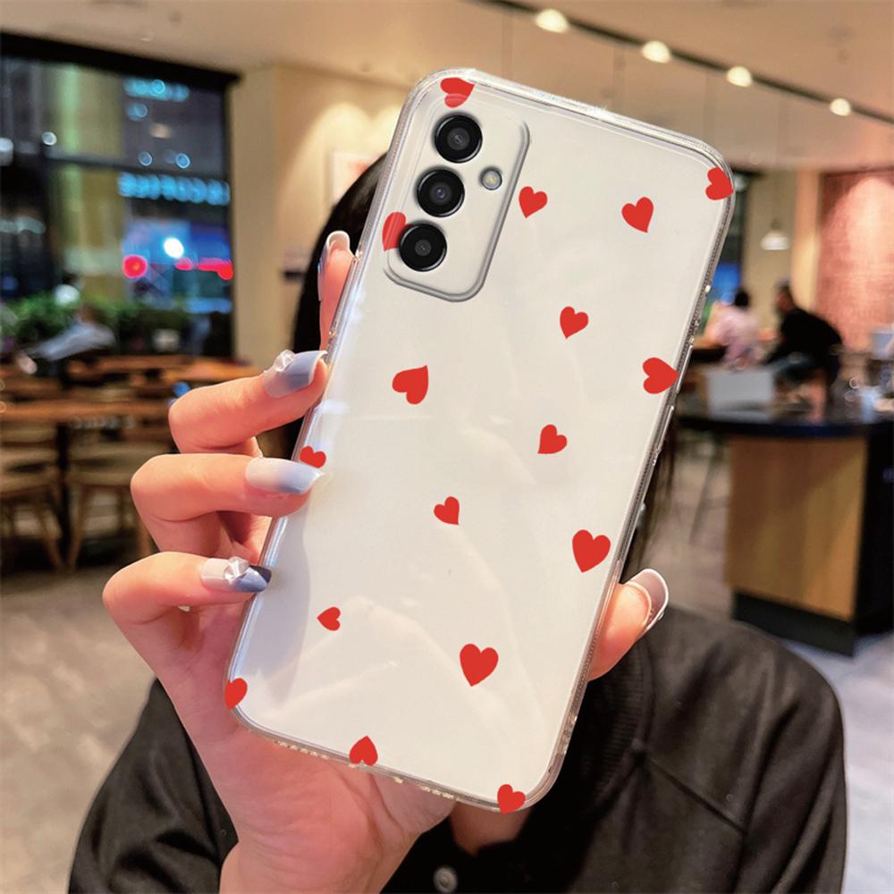 Liebe Handyhülle Für Samsung Galaxy M13 M14 M15 M23 M33 M35 M55 M54 M53 M34 Herz Nicht-Vergilbend Transparent Klar Mädchen TPU Hülle