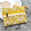 Cotton Coin Purse Portable Female Coin Pouch Canvas Change Bag Double Zipper Floral Card Holder For Women Girls Daily Life