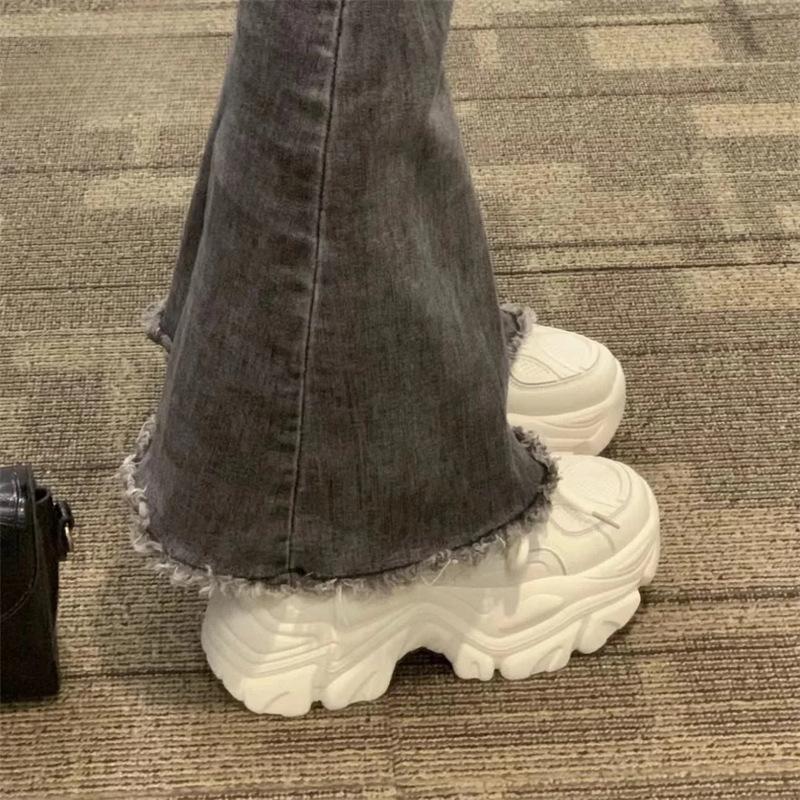 Autumn Spring Women Platform Sport Shoes Women Summer Casual Chunky Sneakers Women Mesh Leather Platform Shoes