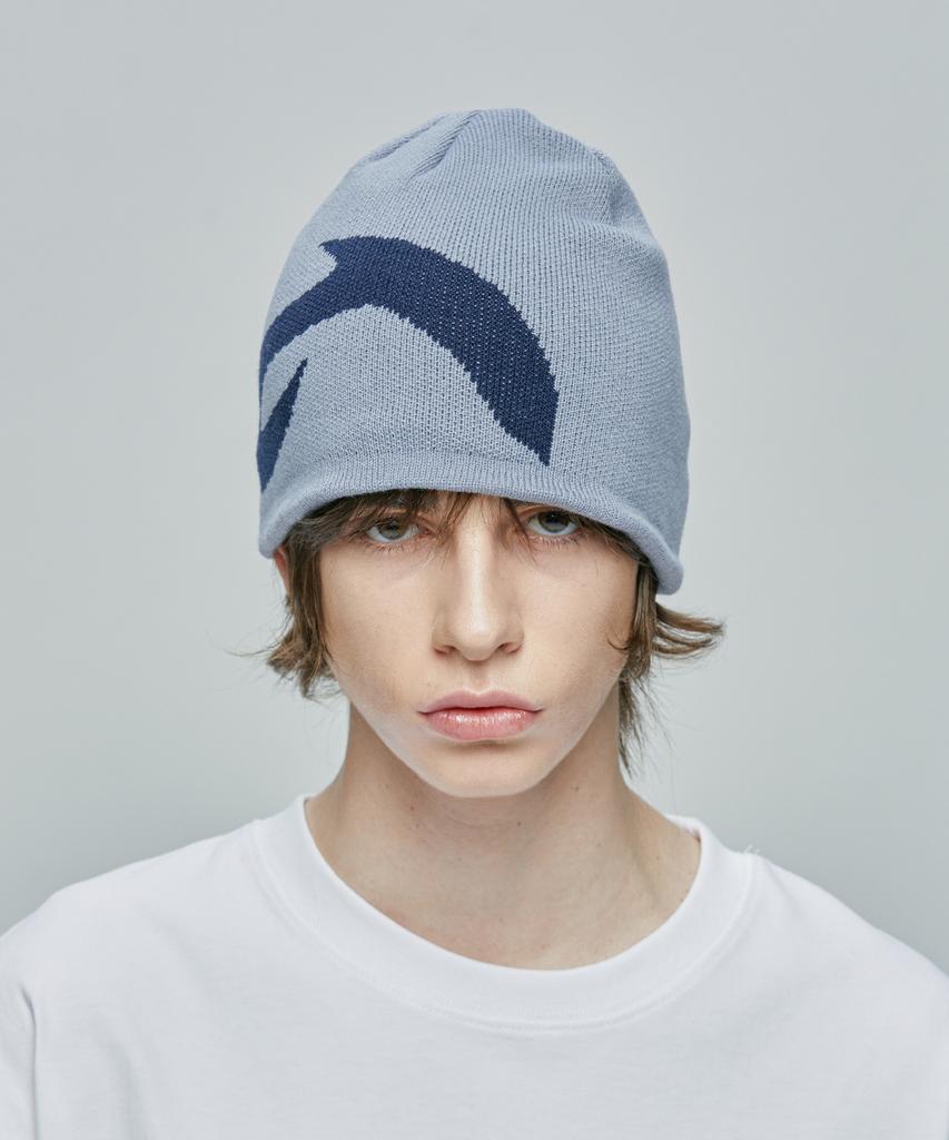 SSY [Piercing] X-Ray Logo Knit Beanie Sky Blue