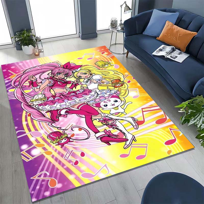 Cute Cartoon Pretty Cure Pattern Rug, Large Area Non-slip Washable Rug,, Suitable for Bedroom Home Decoration.666