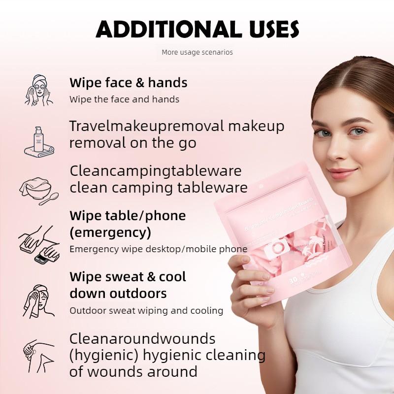30Pcs Mini Compressed Towel Disposable Capsules Towels Face Care Tablet Portable Outdoor Travel Cloth Wipes Paper Tissue Towel