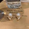 Silver Needle Zirconia Pearl Stud Earrings: High-End, Versatile, Exquisite Fashion Accessories for Women.