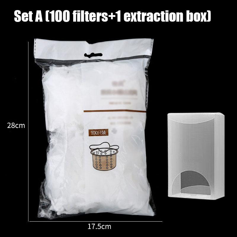 Sink Drain Filter Food Residue Filtration Disposable Floor Drain Mesh Bag Kitchen Accessories Anti-clogging Kitchens Strainer