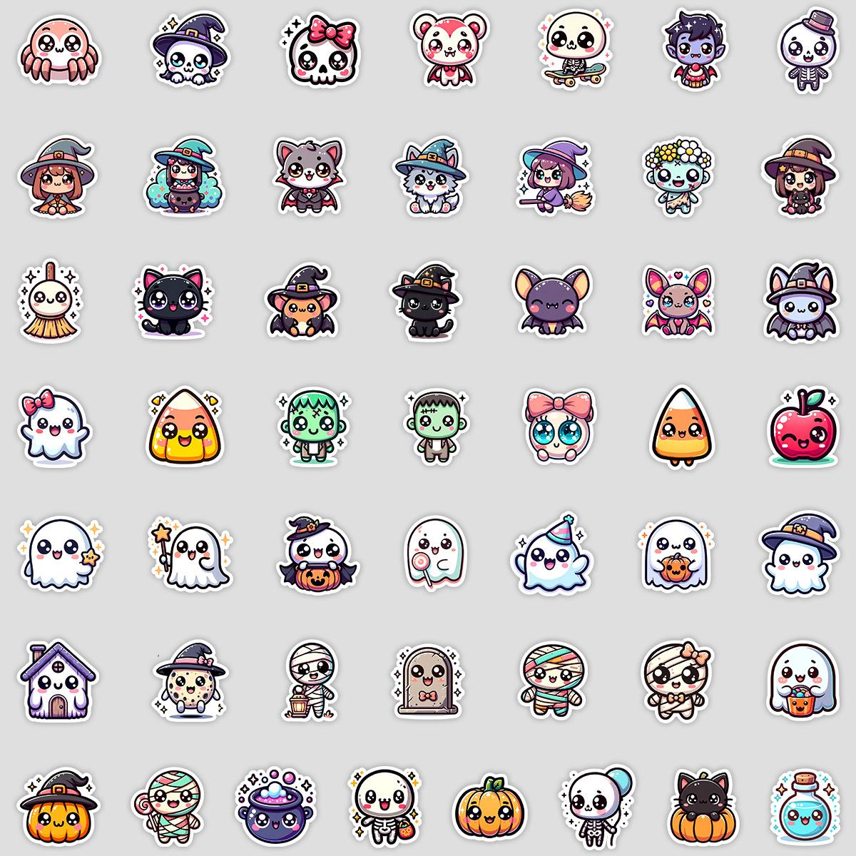 

50 Cute Wind Halloween Graffiti Stickers Mobile Phone Computer Suitcase Waterproof Decorative Stickers Creative Stickers