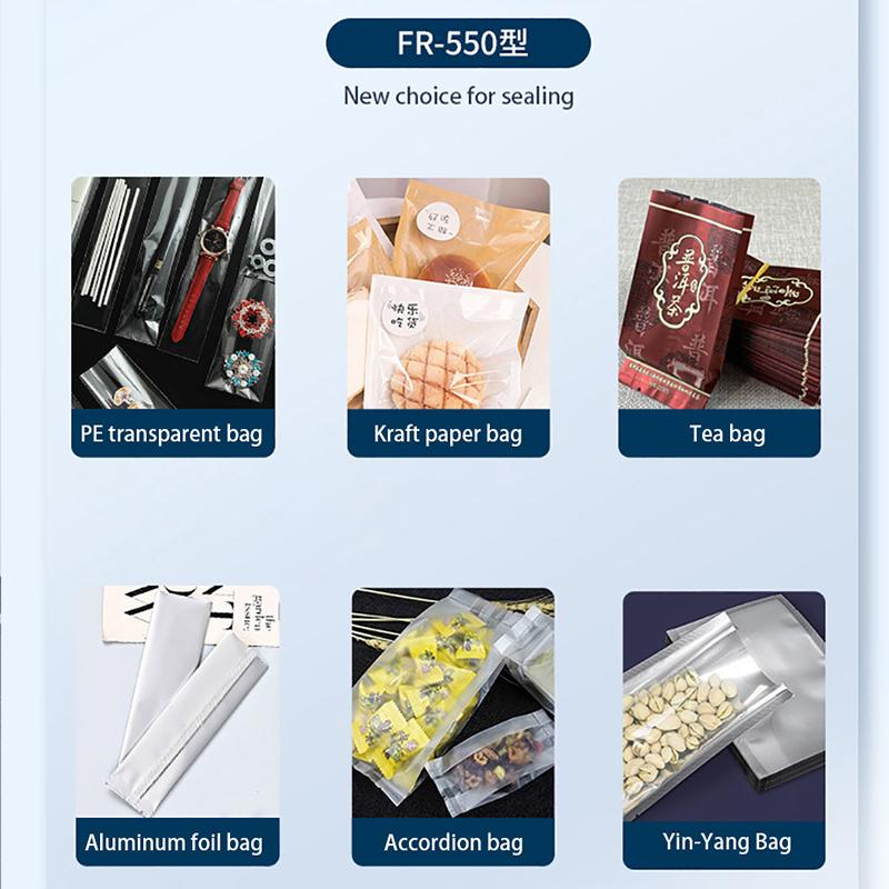 220V Automatic Sealer Machine Tabletop Aluminum Foil Food Pouch Plastic Bag Continuous Band Sealing Machine for Small Business