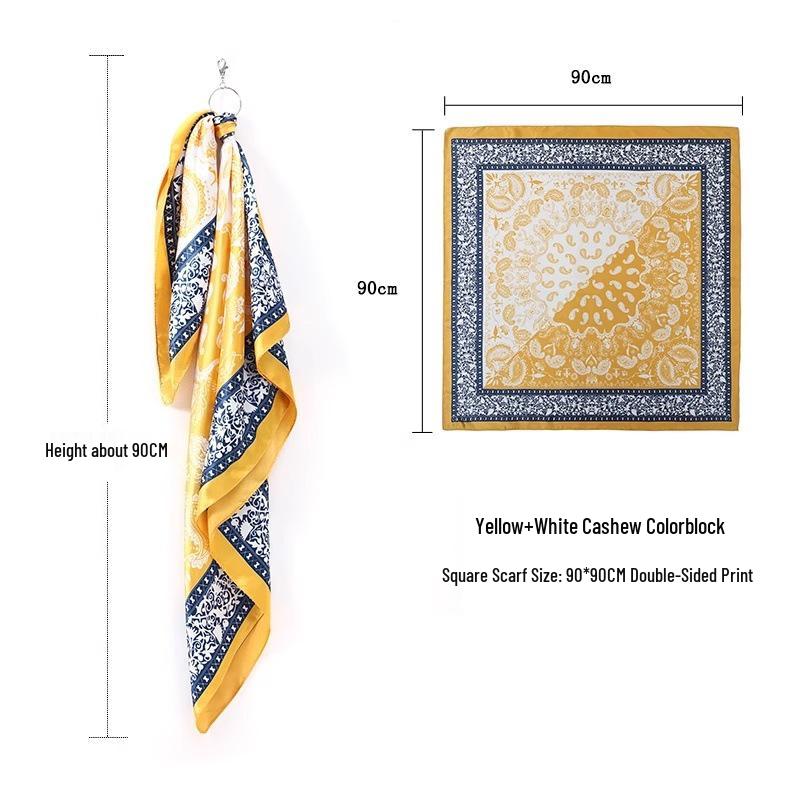 Retro Paisley Multi-use Silk Scarf: Large Square for Street Dance, Hip Hop, Neckerchief for Men & Women
