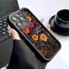 Black Grooved Flower Case for iPhone 14–17 Pro Max