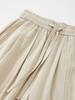 IKALOOK Loose Fit Double-Pleat Pattern Linen Pants Dpt141