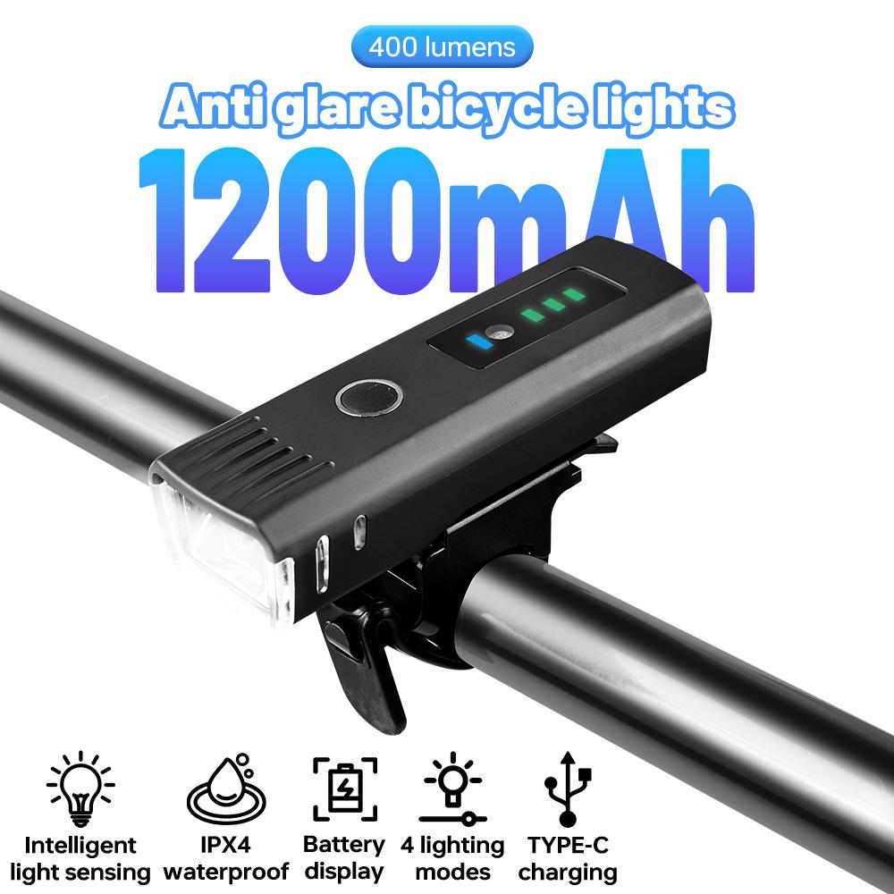 X-Tiger 400 Lumen Cycling Front Lamp USB Rechargeable Mountain Bike Rear Lamp High-Brightness Bicycle Light 7