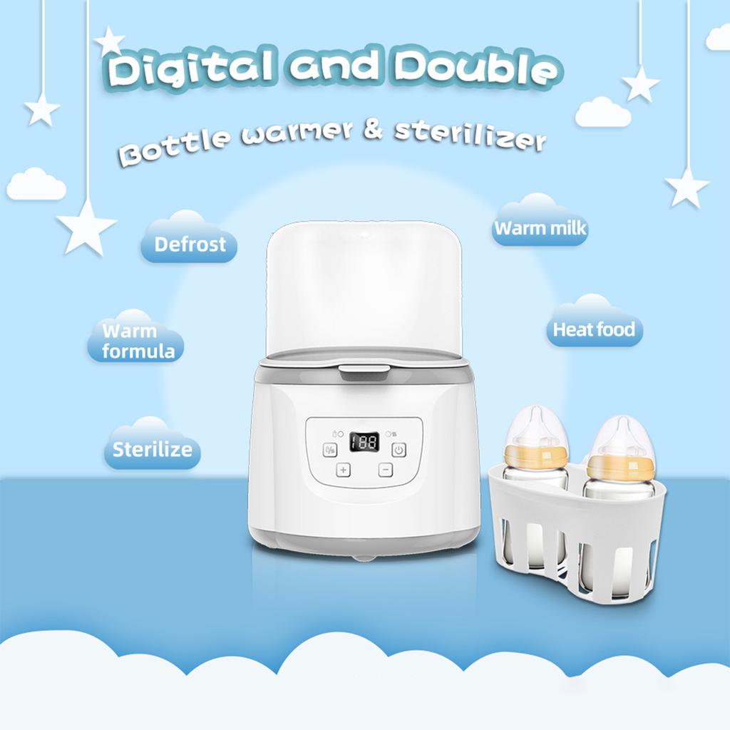 Double Bottle Milk Warmer Milk Warmer Sterilizer Baby Bottle Heater Keep Warm Milk
