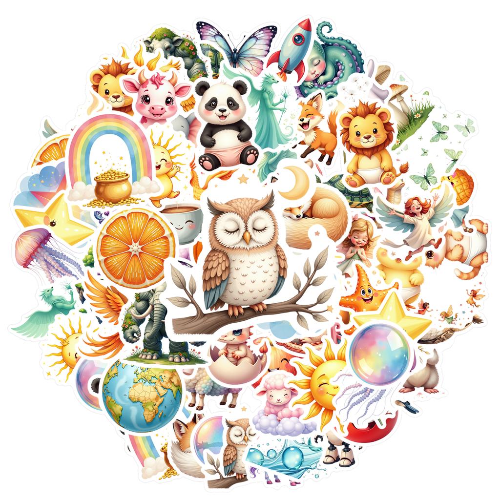 35-100pcs Fairy Tale Stickers Pvc Aesthetic Stationery Decorative Scrapbooking Luggage Laptop Cup Graffiti Decals Supplies