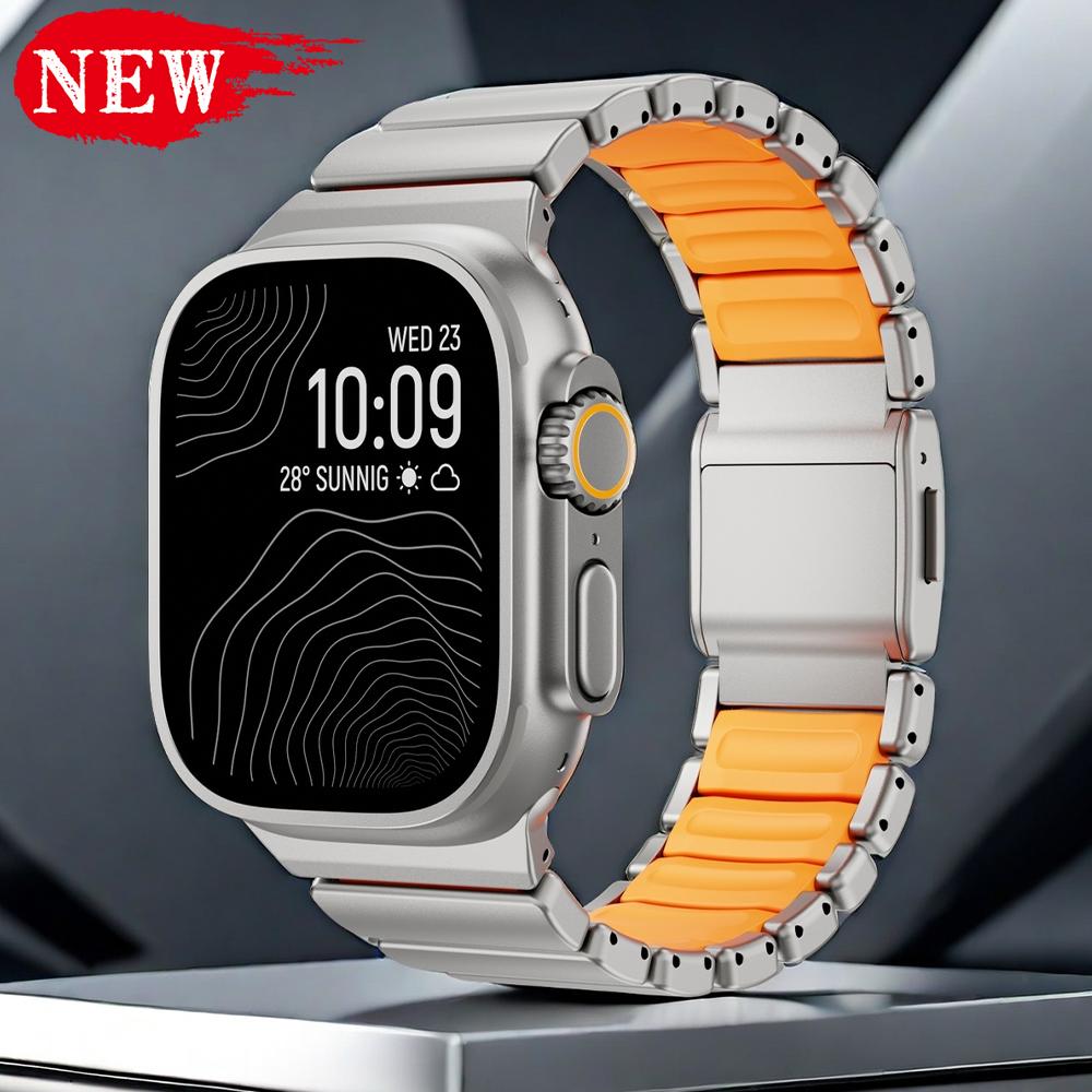 Stainless Steel+Rubber Band for Apple Watch Ultra 3 49mm Series 11 10 46mm Outdoors Wrist Strap for IWatch 9 8 7 6 SE3 44mm 45mm