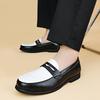 New Gentleman Designer Penny Loafter Men's Pointed Black With White Slip On Wedding Shoes Formal Dress Footwear Zapatos Hombre
