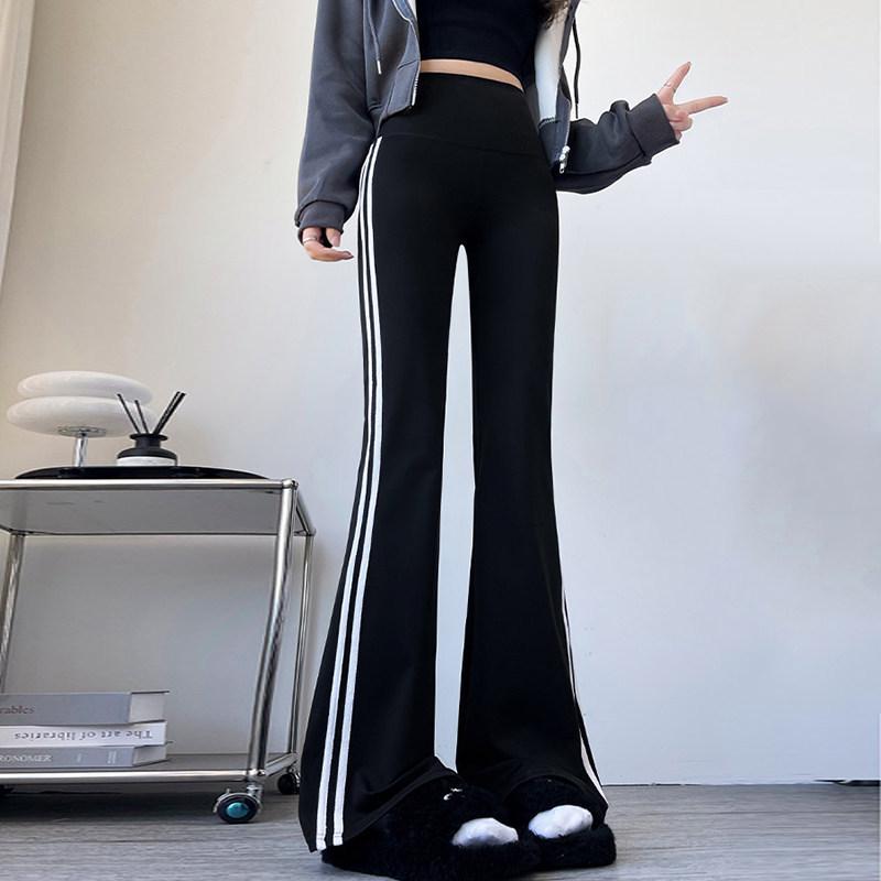

Women s High-Waist Slimming Flare Yoga Pants - Shark Skin, Butt-Lifting, Tight-Fit for Spring/Autumn Casual Wear. One Size (Fits 80-110 lbs)