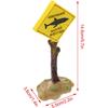 GLOGLOW Aquarium Decor Warning Sign, Resin Shark Warning Sign Ornaments for Fish Aquatic Plants Accessories Theme Decorations 5.7x2.2x1.4in