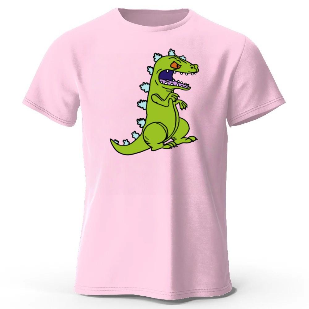 

Angry Dinosaur Cotton T-shirt for Men Loose Large Breathable Sports Short Sleeves Summer Trendy Street XXL розовый