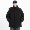 Winter new men's Korean style hooded solid color thickened warm white duck down jacket trendy couple stylish jacket