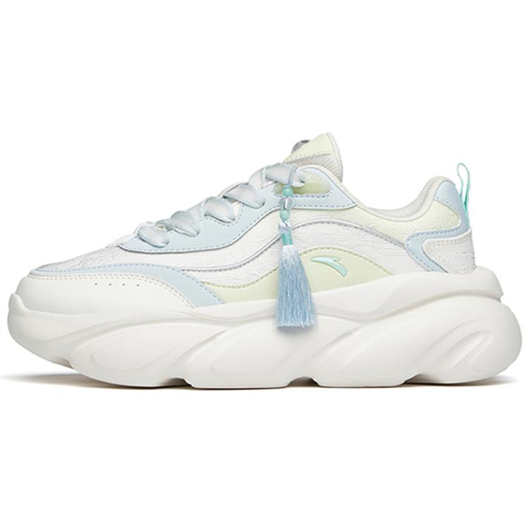 New Anta Claw Cushioning Anti Slip And Wear Resistant Low Top Chunky Sneakers Women's White Green Blue 922048894-13