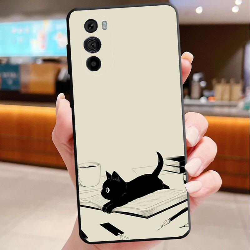 Phone Case For Motorola Edge 60 50 40 Pro 60 50 40 30 Ultra Neo Fusion Moto G Stylus G Cute Black Cats