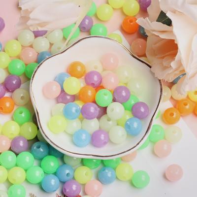DIY Jewelry Accessories 200pcs Candy Color Round Beads Acrylic Necklace Bracelet Making Luminous Handmade 6mm/8mm/10mm Materials Creative Beads