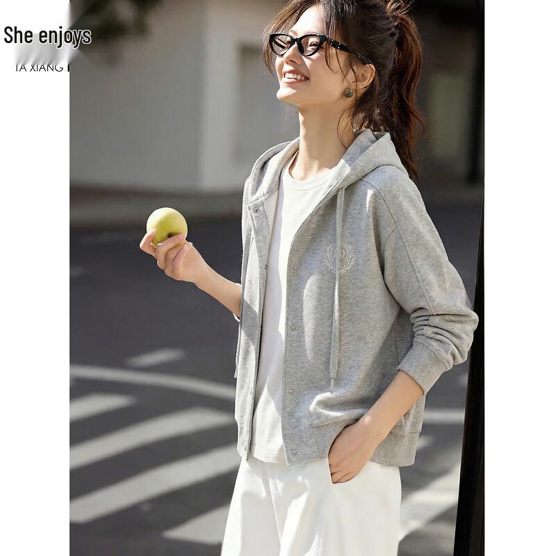 Women's Casual Hooded Zip-Up Sweatshirt Jacket