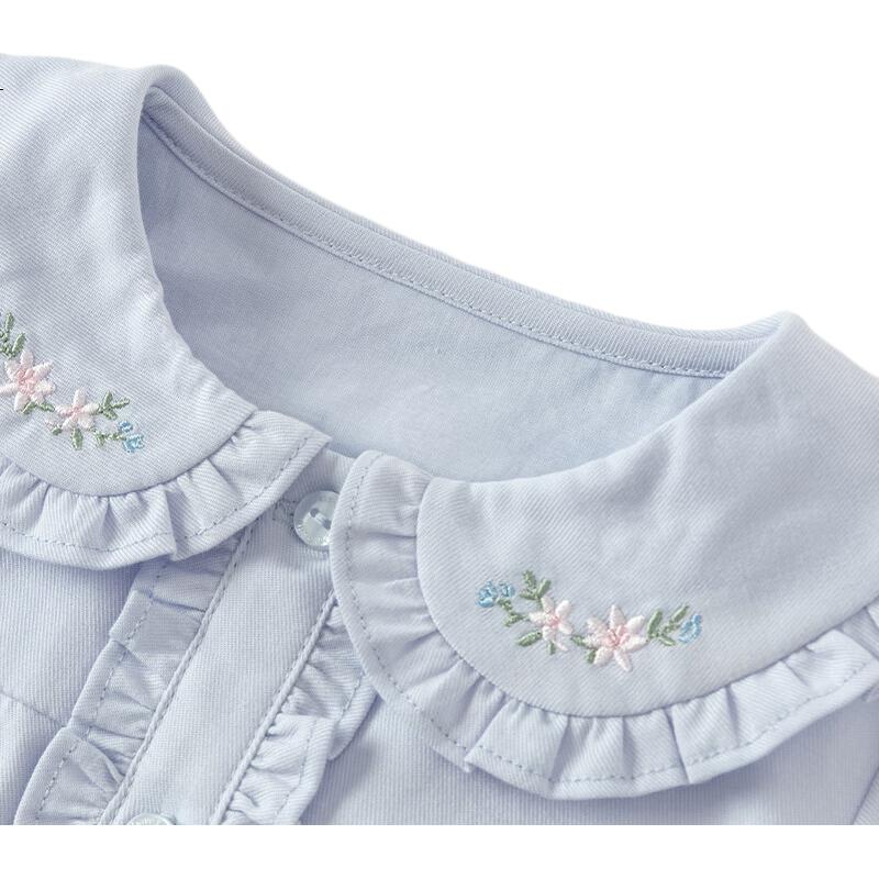 DAVE & BELLA Girls' Cotton Shirt Autumn Wear, Baby Long-Sleeve Shirt, Children's Stylish White Top