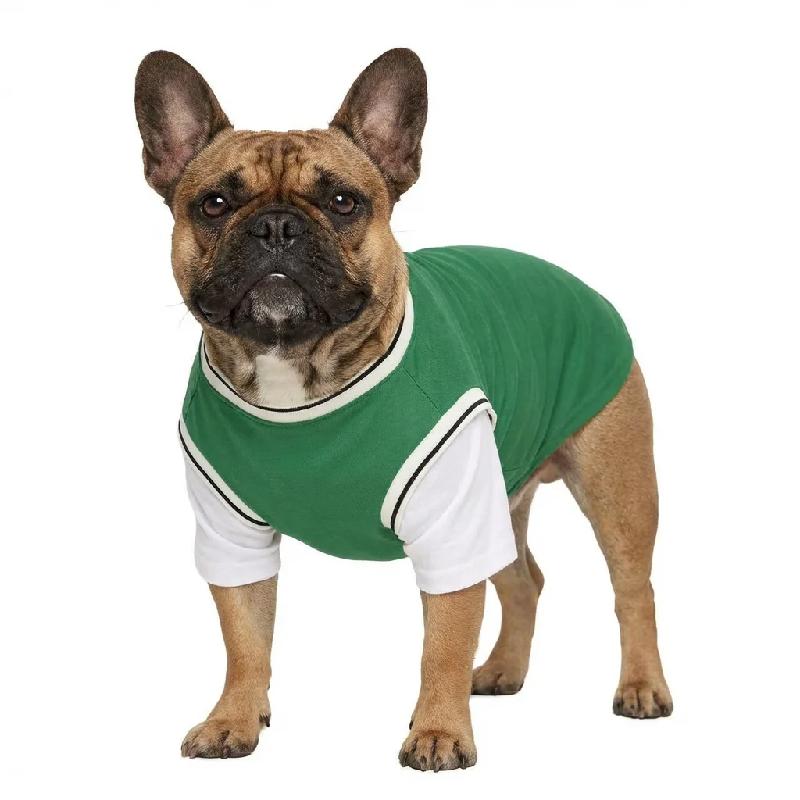 Baseball Style Dog Jersey Fake Two-Piece Pet T-Shirt Breathable Sporty Dog Clothes for Large Dogs Labrador Golden Retriever