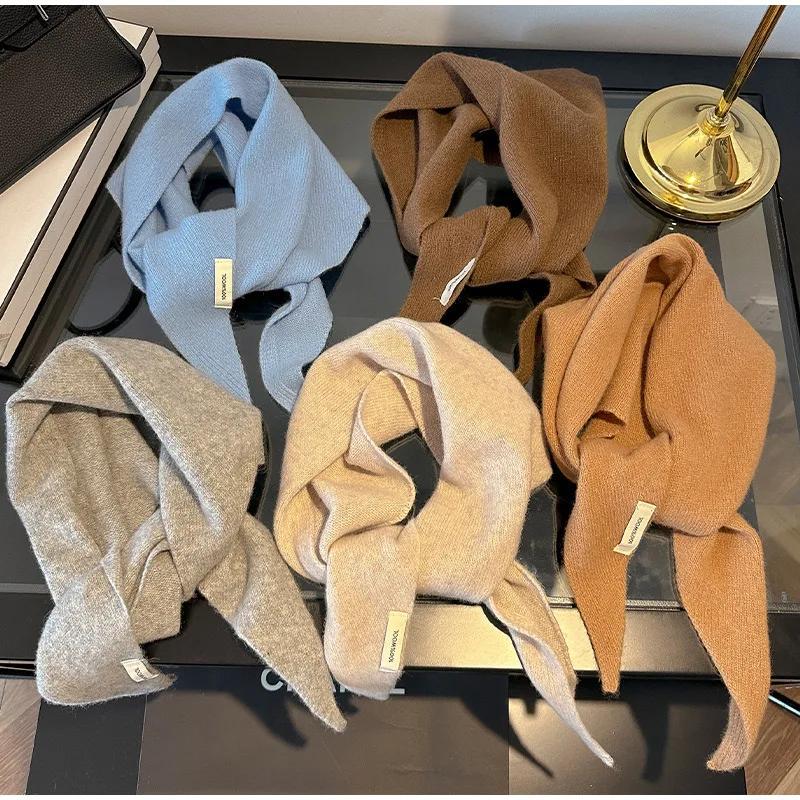 100% Wolle Dreieckstuch Britisch Koreanisches Dreieckstuch Nischen Damen Kopftuch Strickschal Multifunktionaler Warmer Strickschal