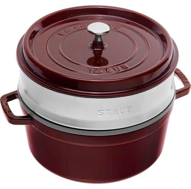 Cocotte Zwilling Staub, Round, with Steamer, 26 Cm, Grenadine, 5.2 L (40510-600-0)