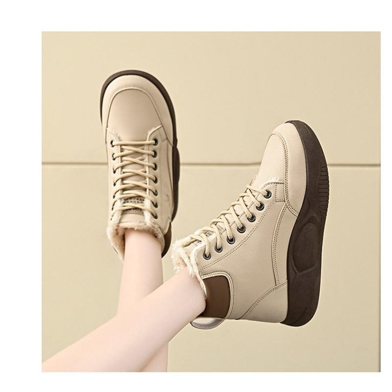 Women's Winter Thick And Warm High Top Shoes With Added Fleece Cotton Shoes