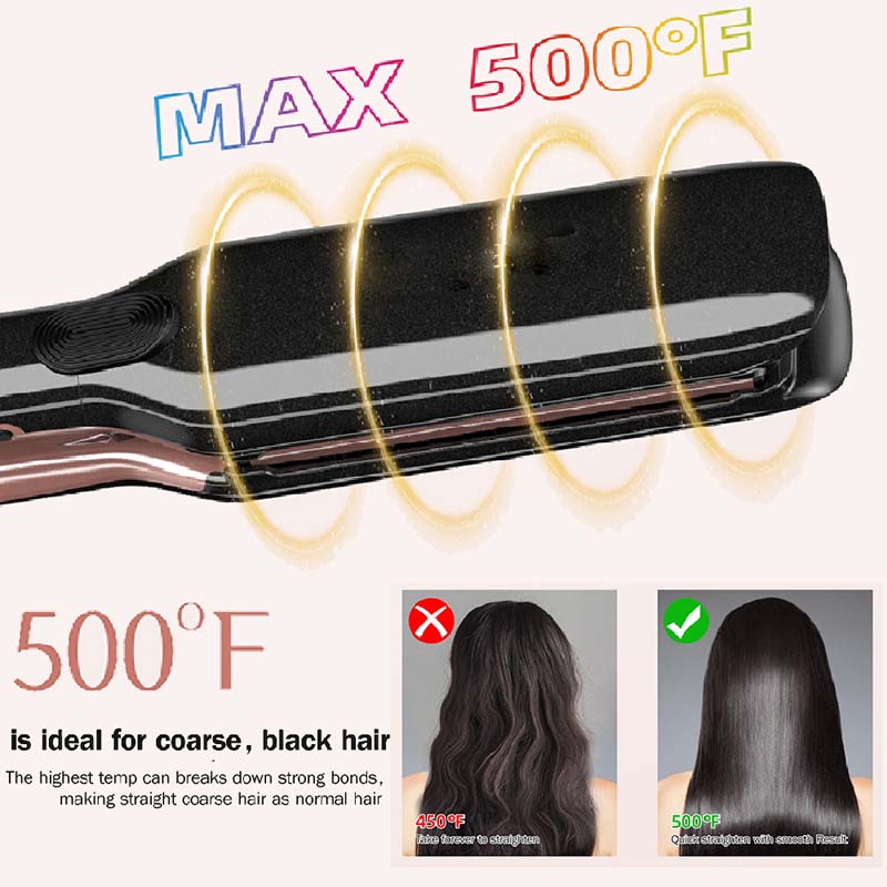 Professional Hair Straightener Keratin Treatment Wide Plate Hair Flat Irons for Frizzy Hair Recovers Damage 110-240V