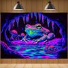 VIKAMA Psychedelic Frog Cave Tapestry Neon Glow Art Living Room Sofa Backdrop Wall Decor Room Accent Home Decor