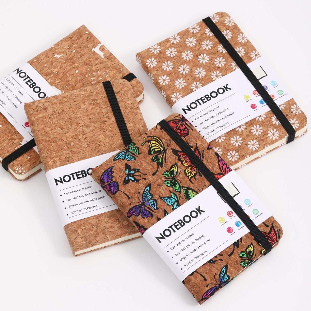 PU Leather A6 Notebook Printed Pattern Writing Book Portable Diary Book  Gift