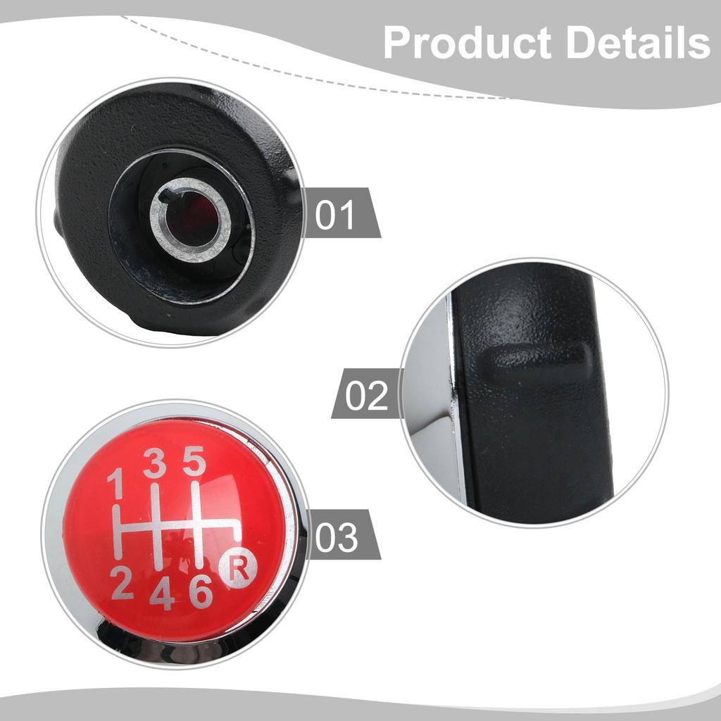 Plastic Knob Manual Gear Shifter Knob Vehicle Customization Speed Number 6 R Material Plastic Mounting Hole 10mm