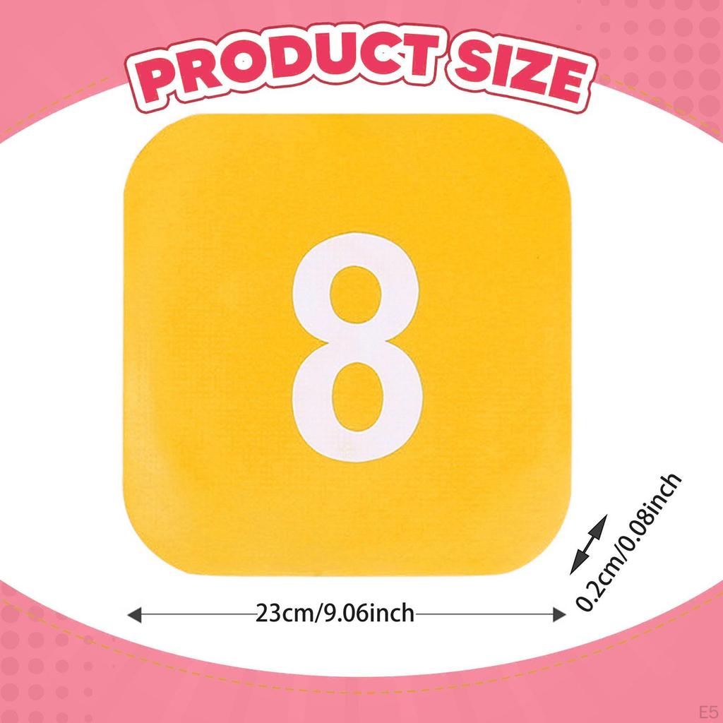 10 Pieces Flat Cones Markers Non Slip,Square,Floor Agility Dots,Floor Playmat for Soccer