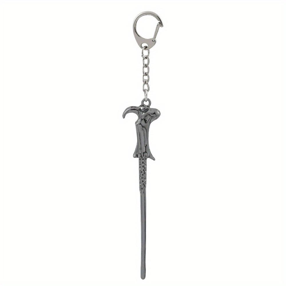 Metal Magic Wand Keychain Toy Movie Cosplay Prop Pendant Keychain Car Backpack Keychain Retro Jewelry Christmas Gift for Friends