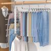 1 Piece of Space Saving Pants Storage Rack with 9/5 Layers, Equipped with A White Non Slip Cover,Suitable for All Kinds of Pants