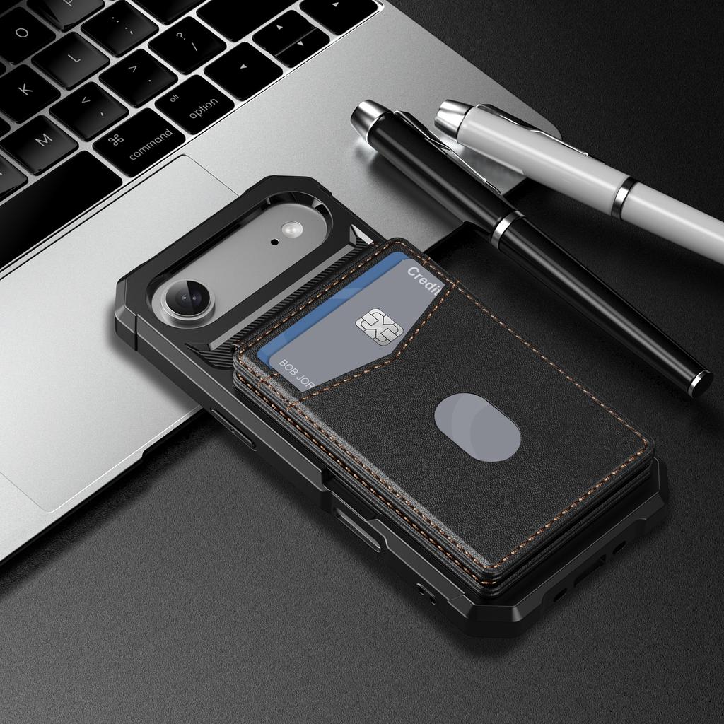 For iPhone Air Magnetic Case Detachable Card Slot Kickstand Leather + TPU Phone Cover