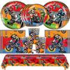 Motorcycle Birthday Party Decoration Motocross Race Tableware Cup Plate Balloon Tablecloth For Kids Boys Party Favors Gift